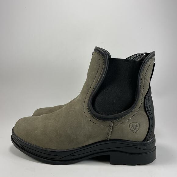 Ariat Keswick H20 Gray Leather Pull-On Booties Chelsea Boots Womens Size 6 B - Picture 3 of 11